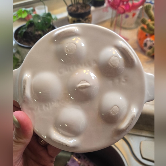 Vintage White Ceramic Escargot Baking Dishes - Set of 6 can use for easter eggs - Picture 2 of 5